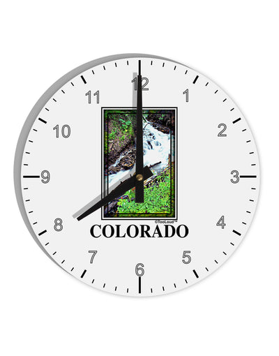 Colorado White River Text 10 InchRound Wall Clock with Numbers-Wall Clock-TooLoud-White-Davson Sales