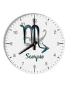 Scorpio Symbol 10 InchRound Wall Clock with Numbers-Wall Clock-TooLoud-White-Davson Sales