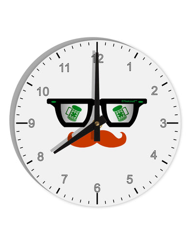 St. Patrick's Day Beer Glasses Design 10 InchRound Wall Clock with Numbers by TooLoud-Wall Clock-TooLoud-White-Davson Sales