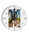 Colorado Bridge Text 10 InchRound Wall Clock with Numbers-Wall Clock-TooLoud-White-Davson Sales