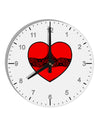 Black Lace Panty Heart 10 InchRound Wall Clock with Numbers-Wall Clock-TooLoud-White-Davson Sales