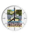 Diplodocus Longus - With Name 10 InchRound Wall Clock with Numbers by TooLoud-Wall Clock-TooLoud-White-Davson Sales