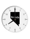 Nevada - United States Shape 10 InchRound Wall Clock with Numbers by TooLoud-Wall Clock-TooLoud-White-Davson Sales