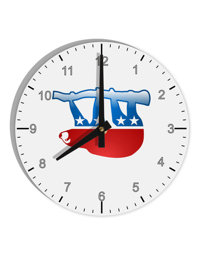 Sloth Political Party Symbol 10 InchRound Wall Clock with Numbers-Wall Clock-TooLoud-White-Davson Sales