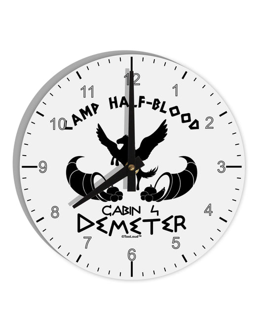 Cabin 4 Demeter Camp Half Blood 10 InchRound Wall Clock with Numbers-Wall Clock-TooLoud-White-Davson Sales