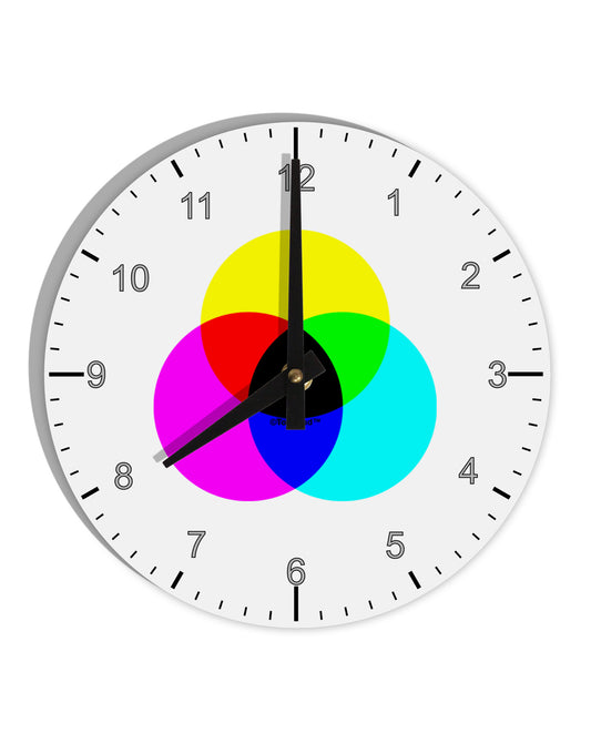 CMYK Color Model 10 InchRound Wall Clock with Numbers by TooLoud-Wall Clock-TooLoud-White-Davson Sales