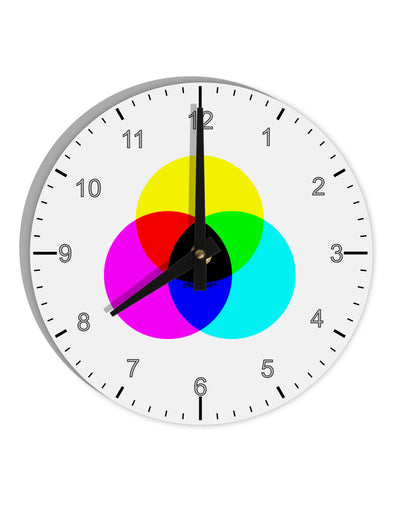 CMYK Color Model 10 InchRound Wall Clock with Numbers by TooLoud-Wall Clock-TooLoud-White-Davson Sales