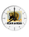 Black Bear Watercolor 10 InchRound Wall Clock with Numbers-Wall Clock-TooLoud-White-Davson Sales