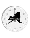 New York - United States Shape 10 InchRound Wall Clock with Numbers by TooLoud-Wall Clock-TooLoud-White-Davson Sales