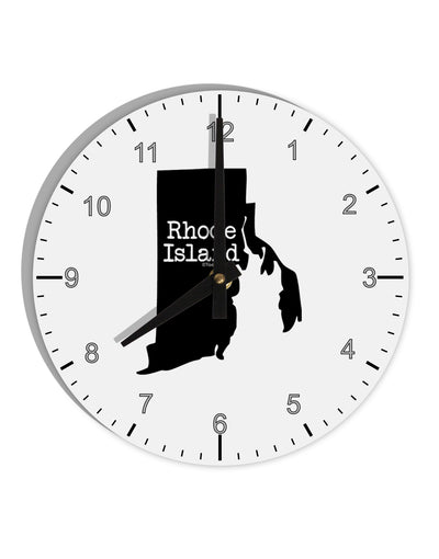 Rhode Island - United States Shape 10 InchRound Wall Clock with Numbers by TooLoud-Wall Clock-TooLoud-White-Davson Sales