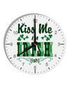 Kiss Me I'm Irish-ish 10 InchRound Wall Clock with Numbers-Wall Clock-TooLoud-White-Davson Sales