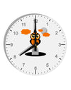 Owl Orange 10 InchRound Wall Clock with Numbers-Wall Clock-TooLoud-White-Davson Sales