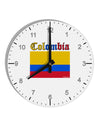 Colombia Flag 10 InchRound Wall Clock with Numbers-Wall Clock-TooLoud-White-Davson Sales