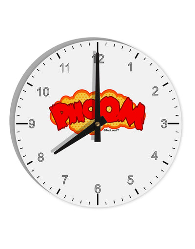 Onomatopoeia PHOOM 10 InchRound Wall Clock with Numbers-Wall Clock-TooLoud-White-Davson Sales