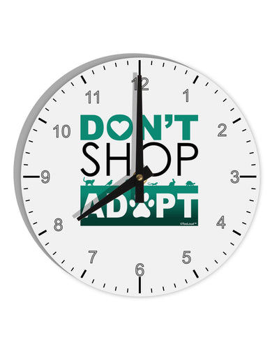 Don't Shop Adopt 10 InchRound Wall Clock with Numbers-Wall Clock-TooLoud-White-Davson Sales