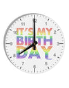 It's My Birthday - Candy Colored Dots 10 InchRound Wall Clock with Numbers by TooLoud-Wall Clock-TooLoud-White-Davson Sales