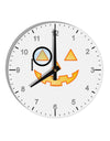 Monocle Jack-o-Lantern Color 10 InchRound Wall Clock with Numbers-Wall Clock-TooLoud-White-Davson Sales