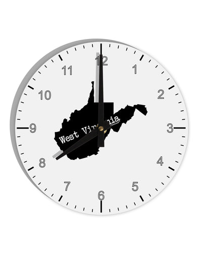 West Virginia - United States Shape 10 InchRound Wall Clock with Numbers-Wall Clock-TooLoud-White-Davson Sales