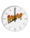 Onomatopoeia BAMM 10 InchRound Wall Clock with Numbers-Wall Clock-TooLoud-White-Davson Sales