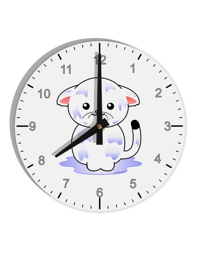 Wet Pussycat 10 InchRound Wall Clock with Numbers-Wall Clock-TooLoud-White-Davson Sales