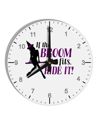 Ride It Purple 10 InchRound Wall Clock with Numbers-Wall Clock-TooLoud-White-Davson Sales