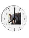 Staring Black Bear 10 InchRound Wall Clock with Numbers-Wall Clock-TooLoud-White-Davson Sales