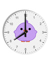 Cute Little Chick - Purple 10 InchRound Wall Clock with Numbers by TooLoud-Wall Clock-TooLoud-White-Davson Sales