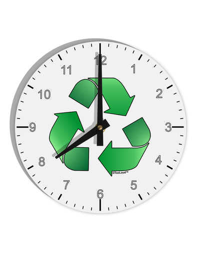 Recycle Green 10 InchRound Wall Clock with Numbers by TooLoud-Wall Clock-TooLoud-White-Davson Sales