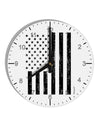 Stamp Style American Flag - Distressed 10 InchRound Wall Clock with Numbers by TooLoud-Wall Clock-TooLoud-White-Davson Sales