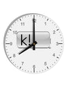 K Text Bubble 10 InchRound Wall Clock with Numbers-Wall Clock-TooLoud-White-Davson Sales