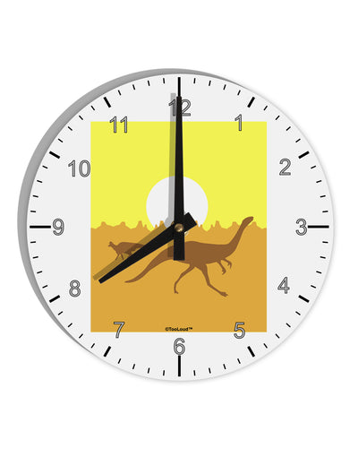 Jurassic Dinosaur Sunrise 10 InchRound Wall Clock with Numbers by TooLoud-Wall Clock-TooLoud-White-Davson Sales