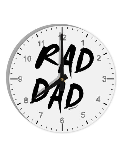 Rad Dad Design 10 InchRound Wall Clock with Numbers-Wall Clock-TooLoud-White-Davson Sales