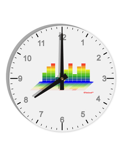 Equalizer Bars Design 10 InchRound Wall Clock with Numbers by TooLoud-Wall Clock-TooLoud-White-Davson Sales