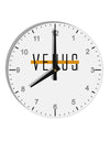 Planet Venus Text Only 10 InchRound Wall Clock with Numbers by TooLoud-Wall Clock-TooLoud-White-Davson Sales