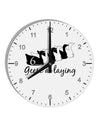 Six Geese A laying Text 10 InchRound Wall Clock with Numbers-Wall Clock-TooLoud-White-Davson Sales