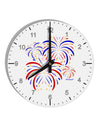 Patriotic Fireworks with Bursting Stars 10 InchRound Wall Clock with Numbers by TooLoud-Wall Clock-TooLoud-White-Davson Sales