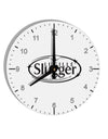 Lucille Slugger Logo 10 InchRound Wall Clock with Numbers by TooLoud-Wall Clock-TooLoud-White-Davson Sales