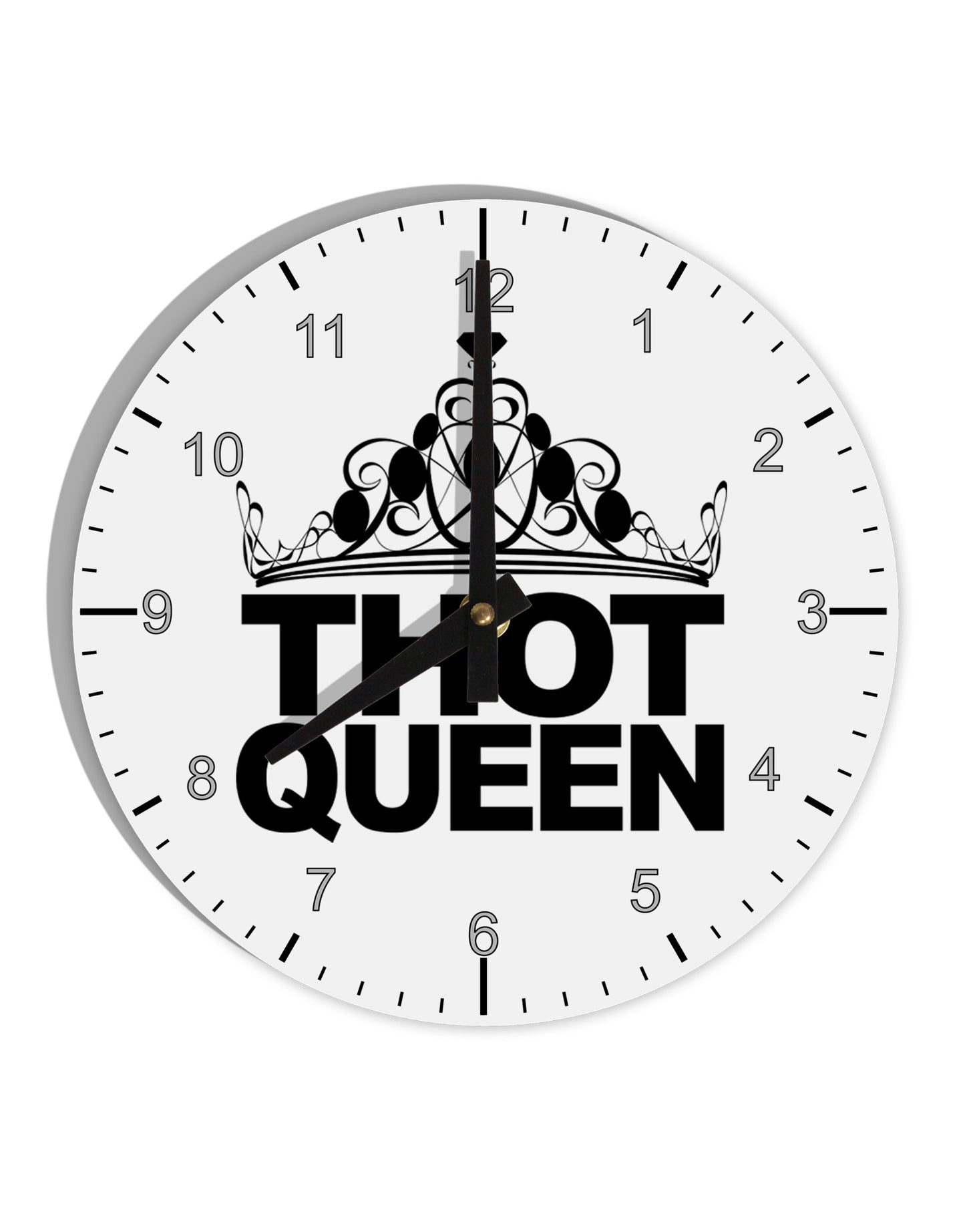 THOT Queen 10 InchRound Wall Clock with Numbers-Wall Clock-TooLoud-White-Davson Sales