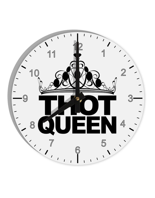 THOT Queen 10 InchRound Wall Clock with Numbers-Wall Clock-TooLoud-White-Davson Sales