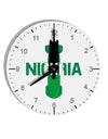 Nigeria Bobsled 10 InchRound Wall Clock with Numbers by TooLoud-Wall Clock-TooLoud-White-Davson Sales