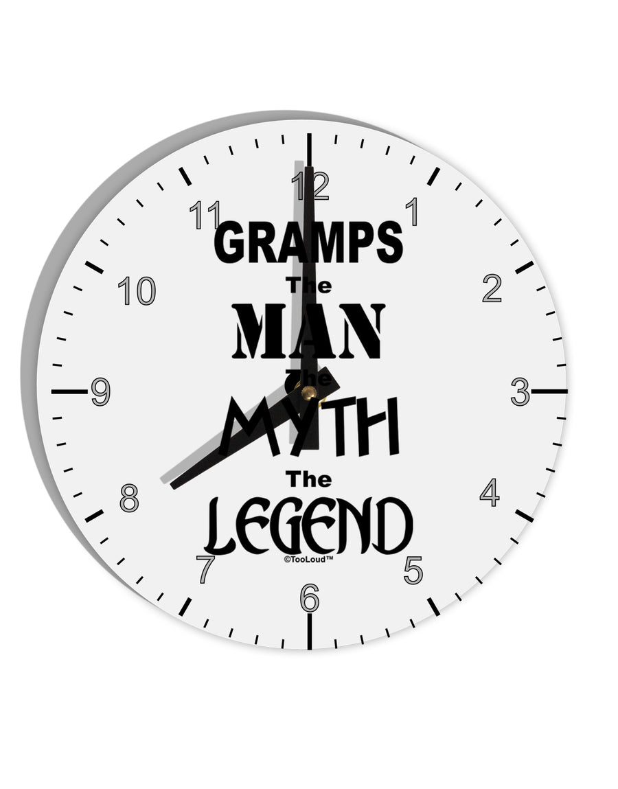 Gramps The Man The Myth The Legend 10 InchRound Wall Clock with Numbers by TooLoud-Wall Clock-TooLoud-White-Davson Sales