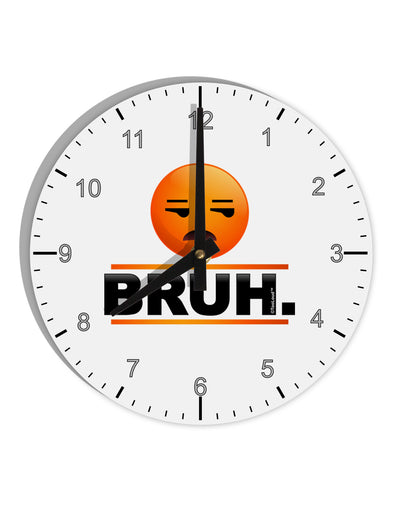 Bruh Emoji 10 InchRound Wall Clock with Numbers-Wall Clock-TooLoud-White-Davson Sales