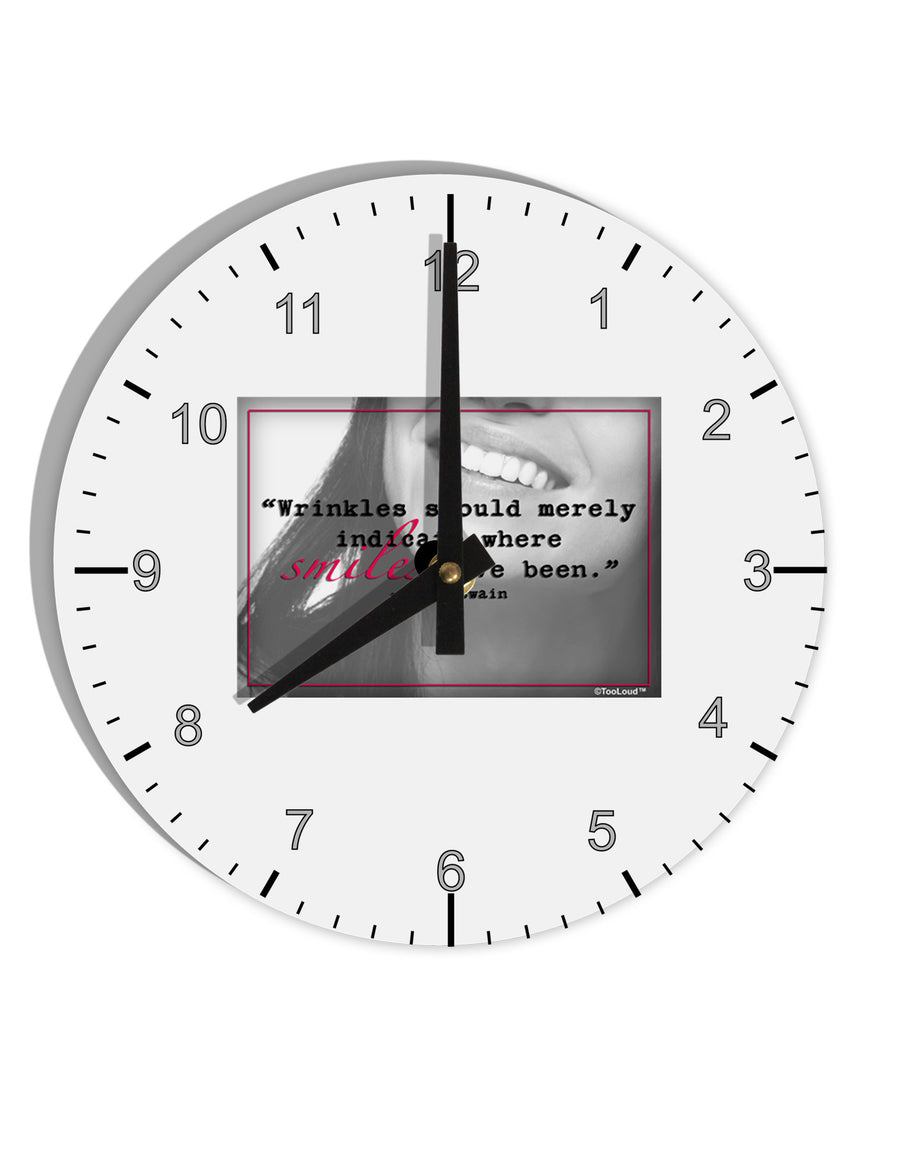 TooLoud Where Smiles Mark Twain 10 InchRound Wall Clock with Numbers-Wall Clock-TooLoud-White-Davson Sales