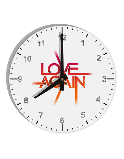 Love Again Typography 10 InchRound Wall Clock with Numbers-Wall Clock-TooLoud-White-Davson Sales