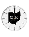 Ohio - United States Shape 10 InchRound Wall Clock with Numbers by TooLoud-Wall Clock-TooLoud-White-Davson Sales