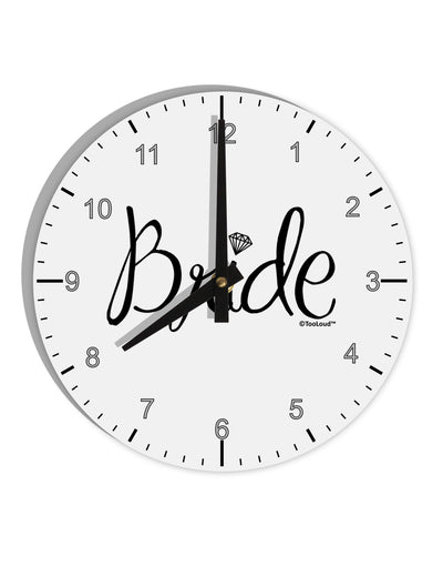 Bride Design - Diamond 10 InchRound Wall Clock with Numbers-Wall Clock-TooLoud-White-Davson Sales