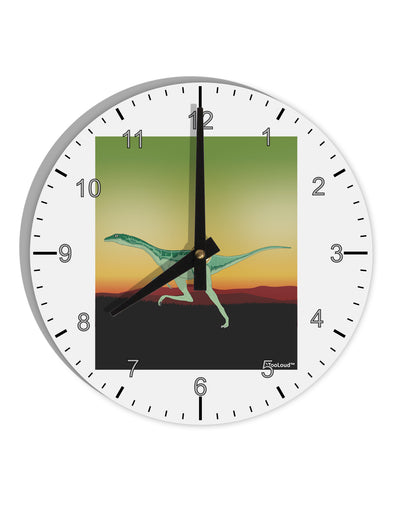 Ornithomimus Velox - Without Name 10 InchRound Wall Clock with Numbers by TooLoud-Wall Clock-TooLoud-White-Davson Sales