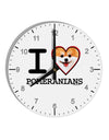 I Love Heart Pomeranians 10 InchRound Wall Clock with Numbers-Wall Clock-TooLoud-White-Davson Sales