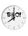 Scary Boo Text 10 InchRound Wall Clock with Numbers-Wall Clock-TooLoud-White-Davson Sales