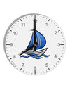 Blue Sailboat 10 InchRound Wall Clock with Numbers-Wall Clock-TooLoud-White-Davson Sales